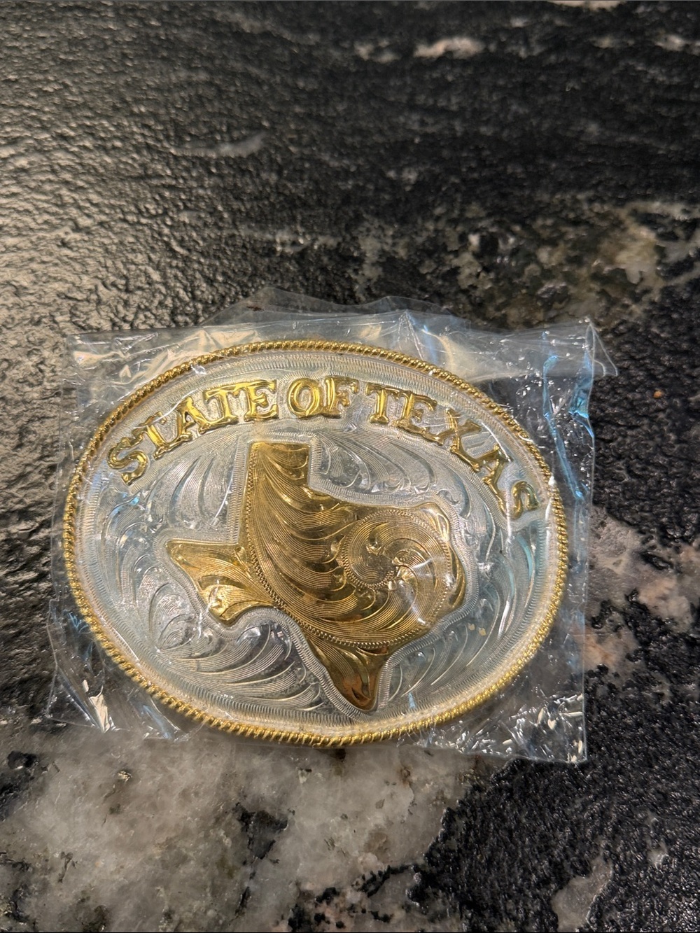 State of Texas Gold & Silver Belt Buckle